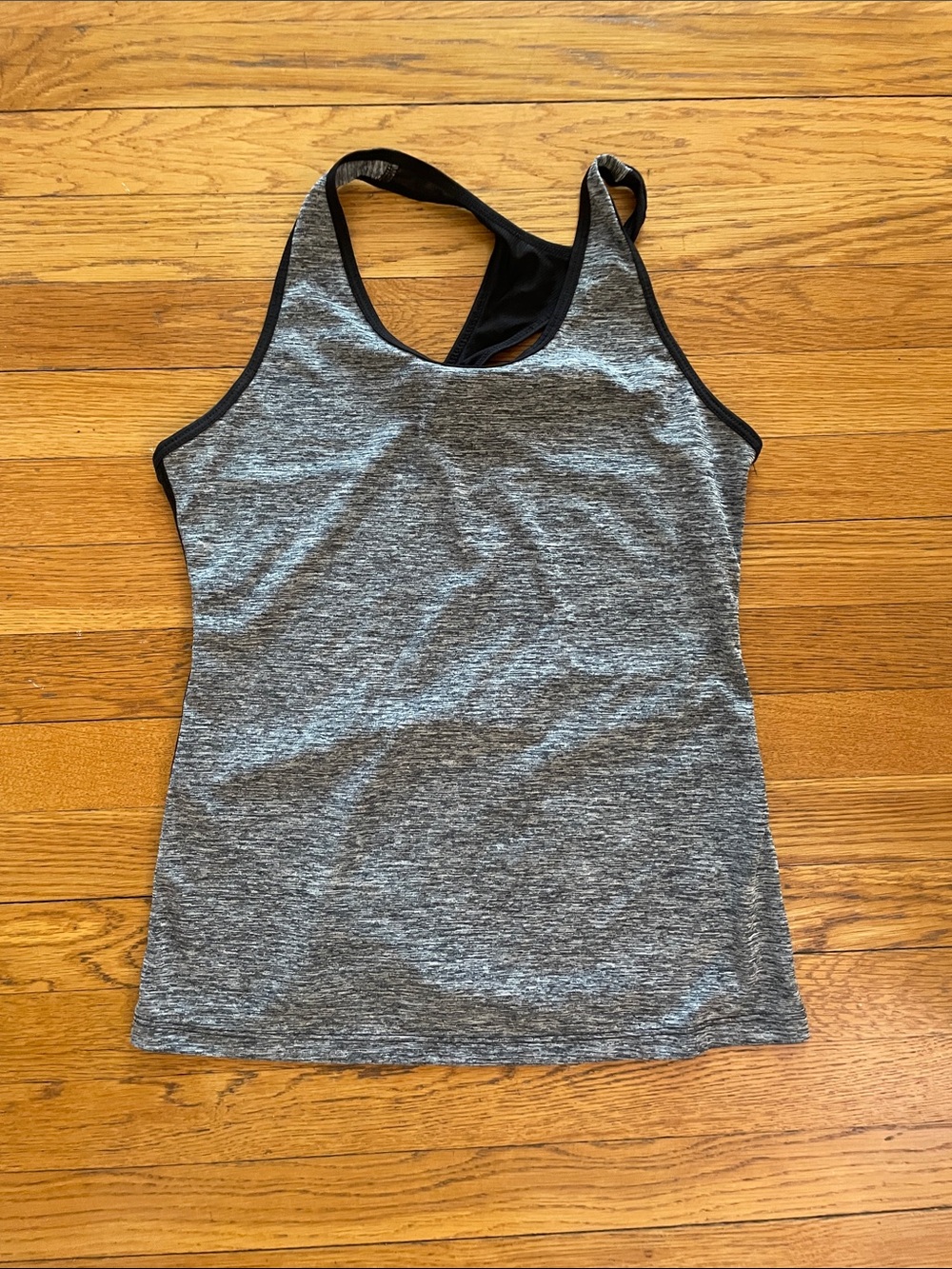 New Balance Gray Racerback Tank with Black Mesh Back
